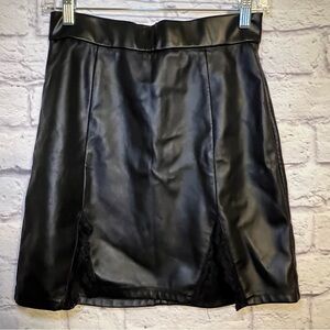 Mangopop high waist faux leather bodycon mini pencil skirt size medium black